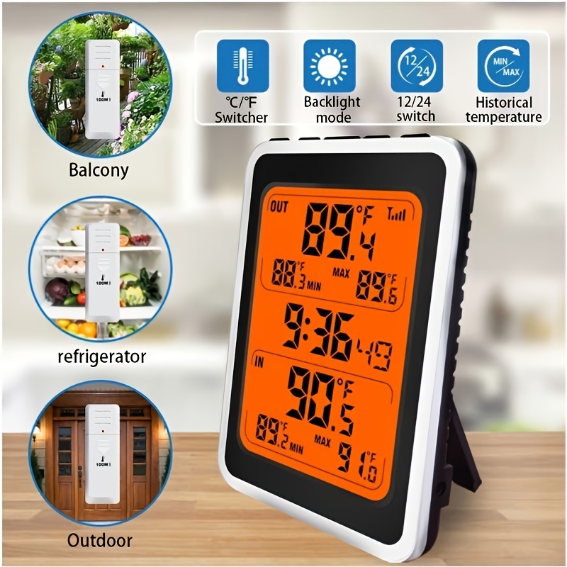 1pc Indoor And Outdoor Temperature Humidity Meter With Remote Control Home Electronic Thermometer Battery Not Included