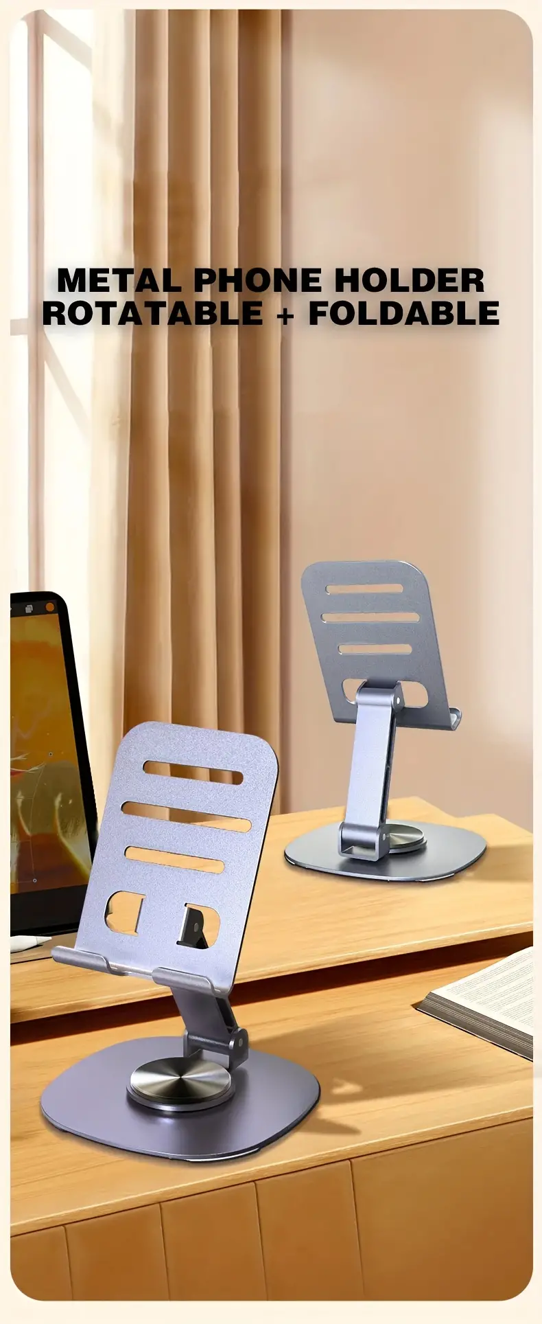 1pc phone desktop rotating stand mobile phone holder switch game console stand foldable and portable for convenience 360 degree rotatable for flexible height adjustment a hands free device for freeing your hands details 0