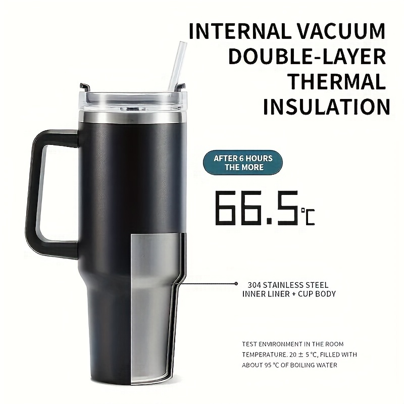 Car Cup Insulation Cold Cup Insulation Coffee Cup Second Generation New  Cold Bowl 304 Stainless Steel Handle Cup Double Layer Ice Bomb Cup Straw Cup  - Temu