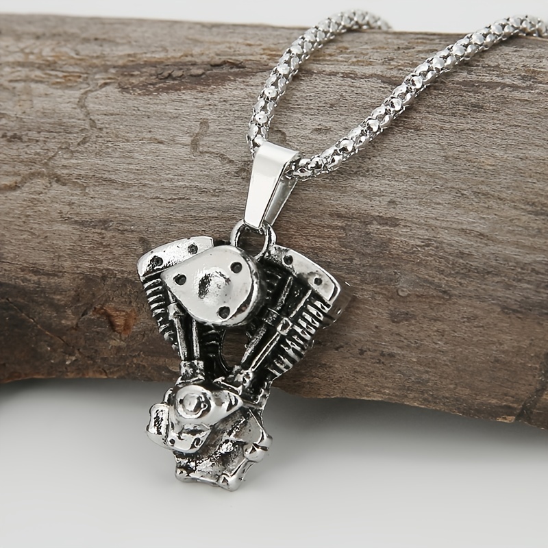 Personalized Engine Motorcycle Chain Punk Gothic Necklace
