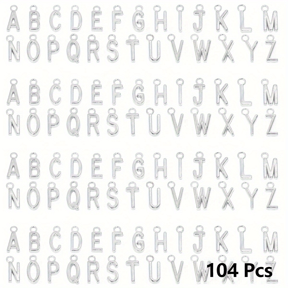 104PCS Letter Charms for Jewelry Making Charm for Bracelet Initial