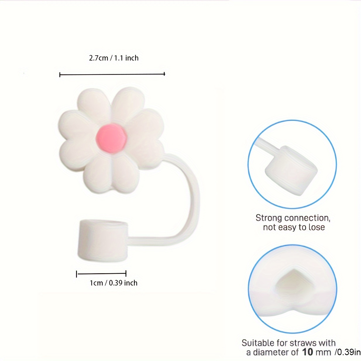 Flower Shaped Straw Cover Reusable Silicone Straw Stopper - Temu