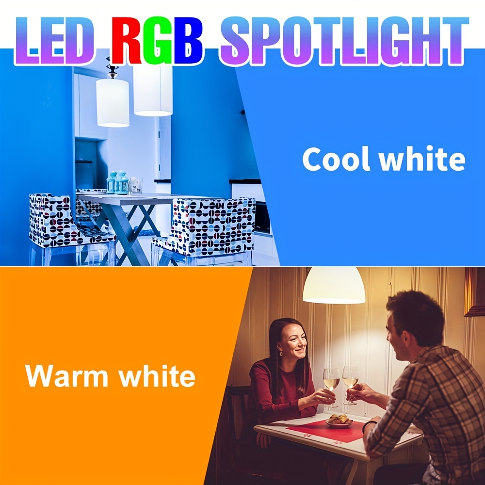 Rgbw Led Spot Light Bulb Colorful Lamp Bulbs Ac85 265v Color - Temu