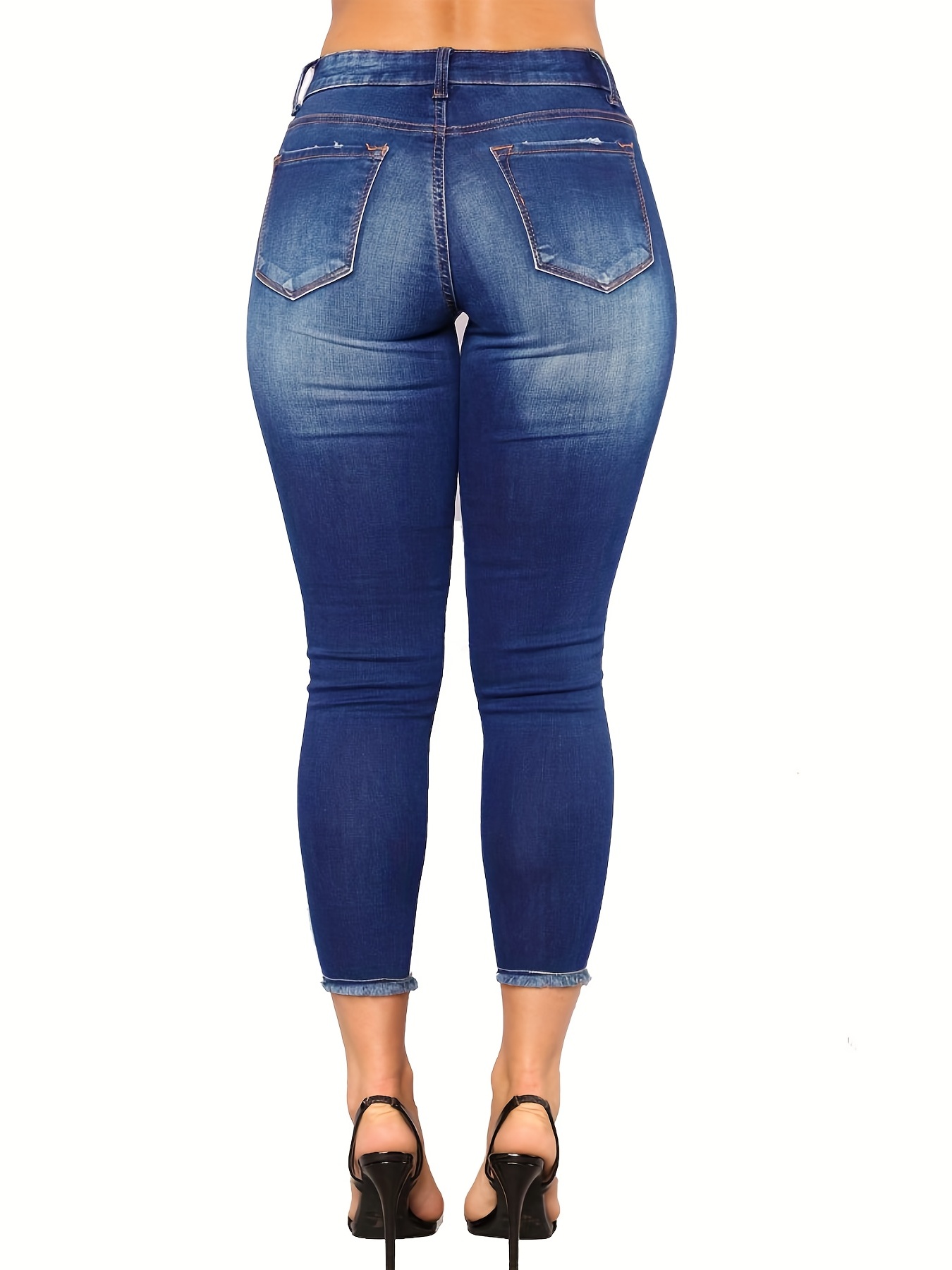 Women'S Pants High Waist Jeans Plus Size Feminino Pants Capri