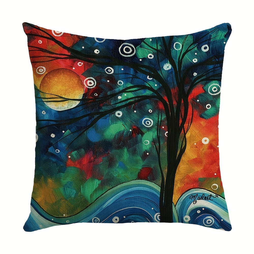 2pcsabstract Oil Painting Throw Pillow Covers For Home Decor