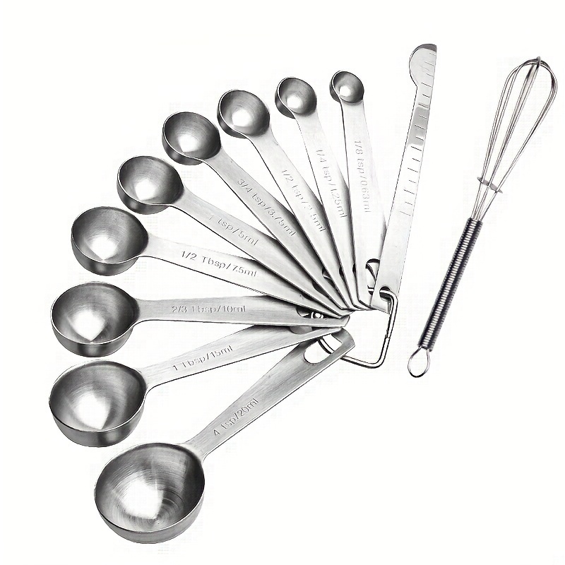 18/8 Stainless Steel Metal Measuring Spoons, Ergonomic Set of 6 for Dr –  morgianatableware