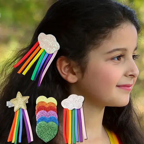 Rainbow Clip In Hair - Temu Australia