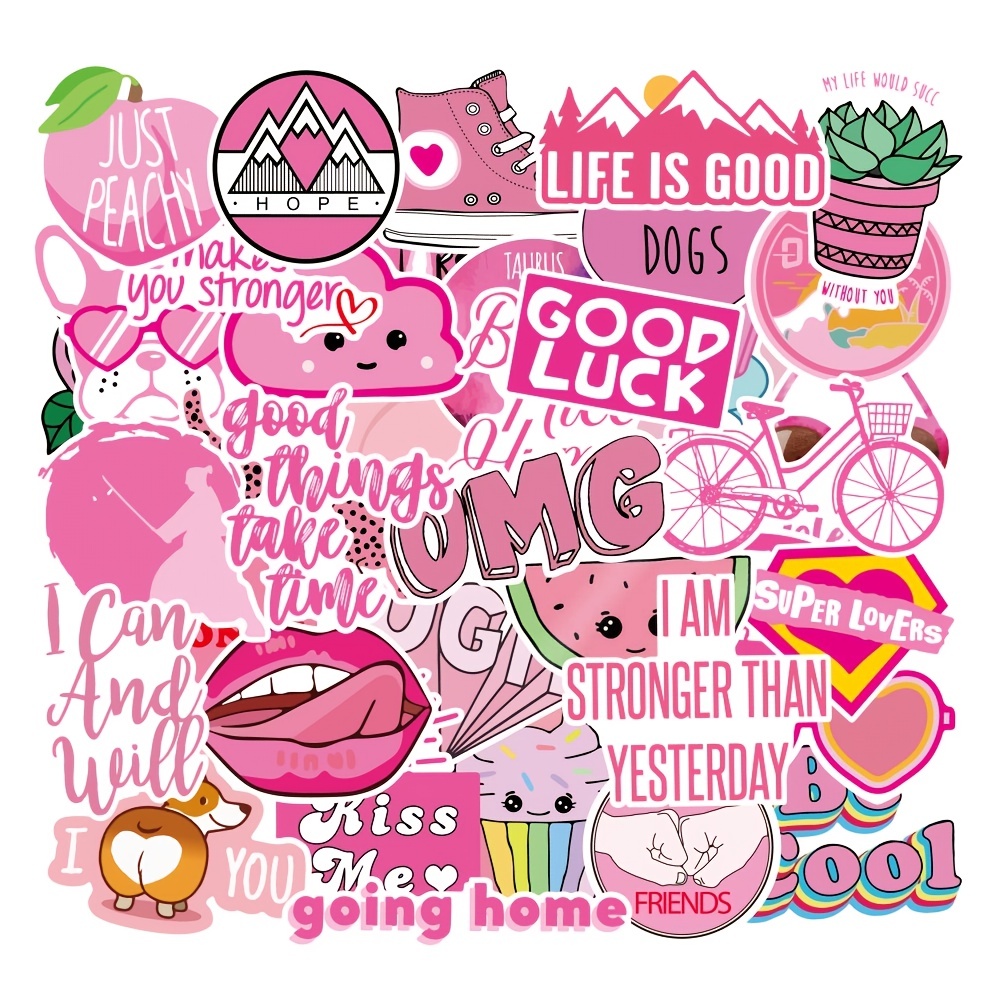 60Pcs Downtown Girl Stickers, Downtown Girl Aesthetic Vinyl Stickers Decals  for Laptop Water Bottle Bumper Luggage Computer Skateboard Snowboard.