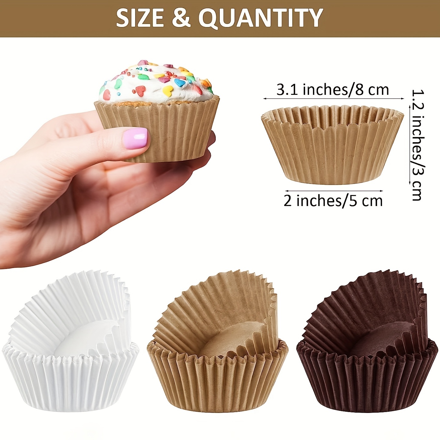 Jumbo Cupcake Liners Brown Muffin Liners Cupcake Holder Kraft Paper Baking  Cups Heavy Duty Greaseproof Cake Cups For Bakery Wedding Thanksgiving Day Cup  Cake Pans Baking - Temu United Arab Emirates
