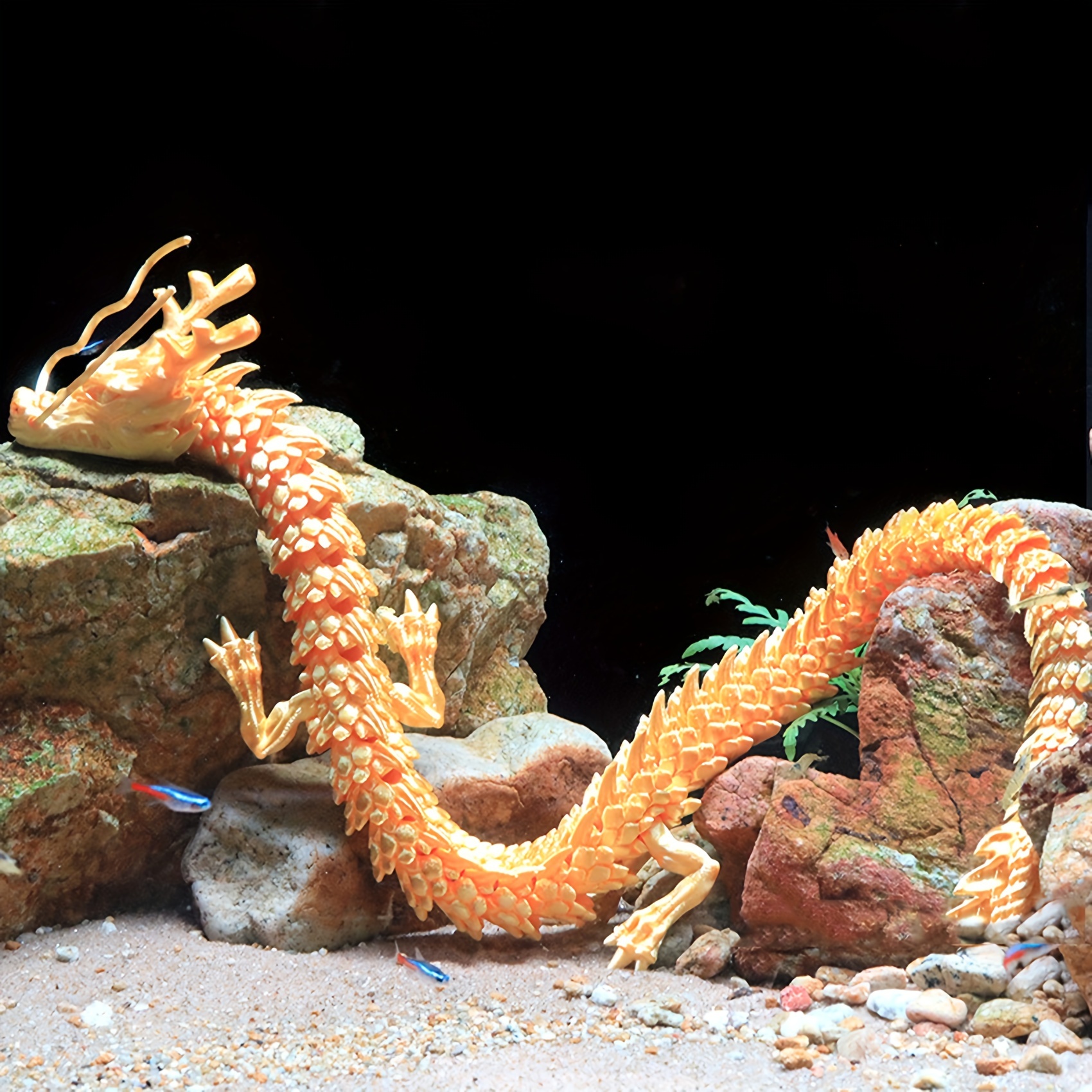 1pc Colorful Dragon Fish Tank Landscape Decoration 3d Printed Joint Dragon  Ornament - Pet Supplies - Temu