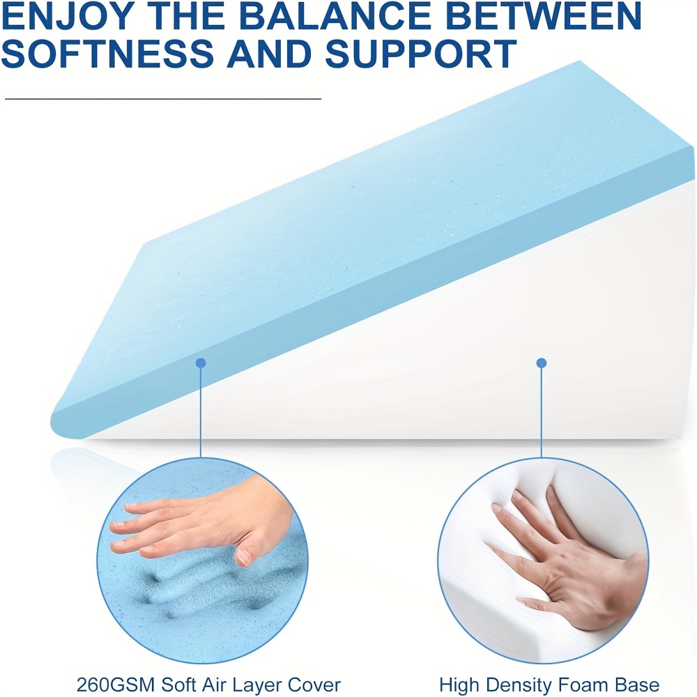 Bed Wedge Pillow - Adjustable Folding Cooling Gel Memory Foam