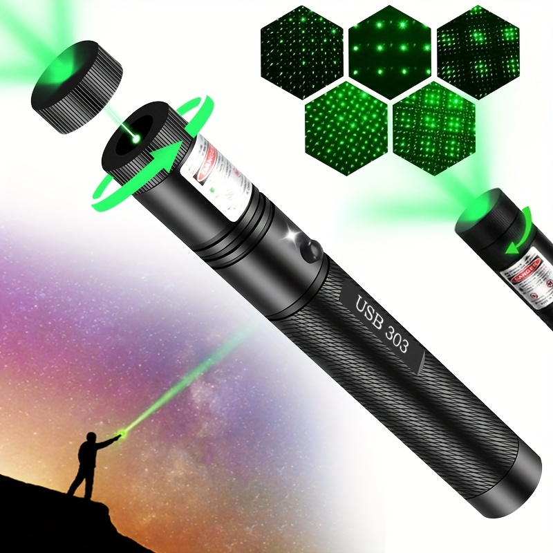 Stylo Laser Pointeur Laser Puissant Stylo Pointeur Laser Rechargeable Laser  de Mise au Point Réglable 