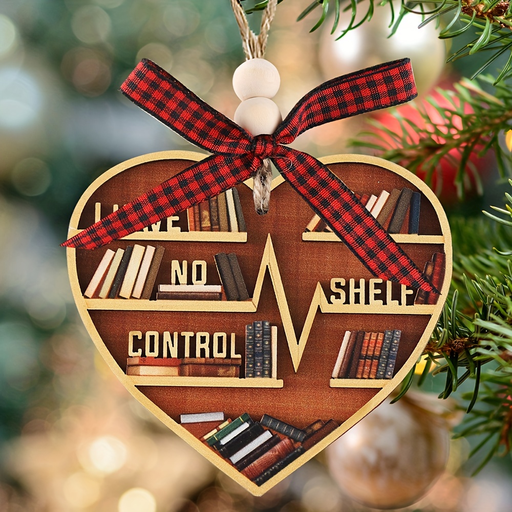 Herzförmiges Bücherregal-Ornament | Buchornament-Autoanhänger aus Acryl in  Herzform,Weihnachtsbaumschmuck, Herz-Bücherregal-Ornament