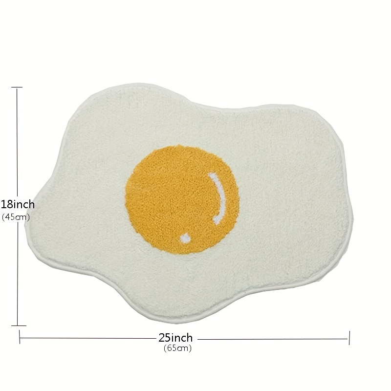 Cute Yolk Egg Shape Bath Mat For Kids - Plush Cartoon Bathtub Rug