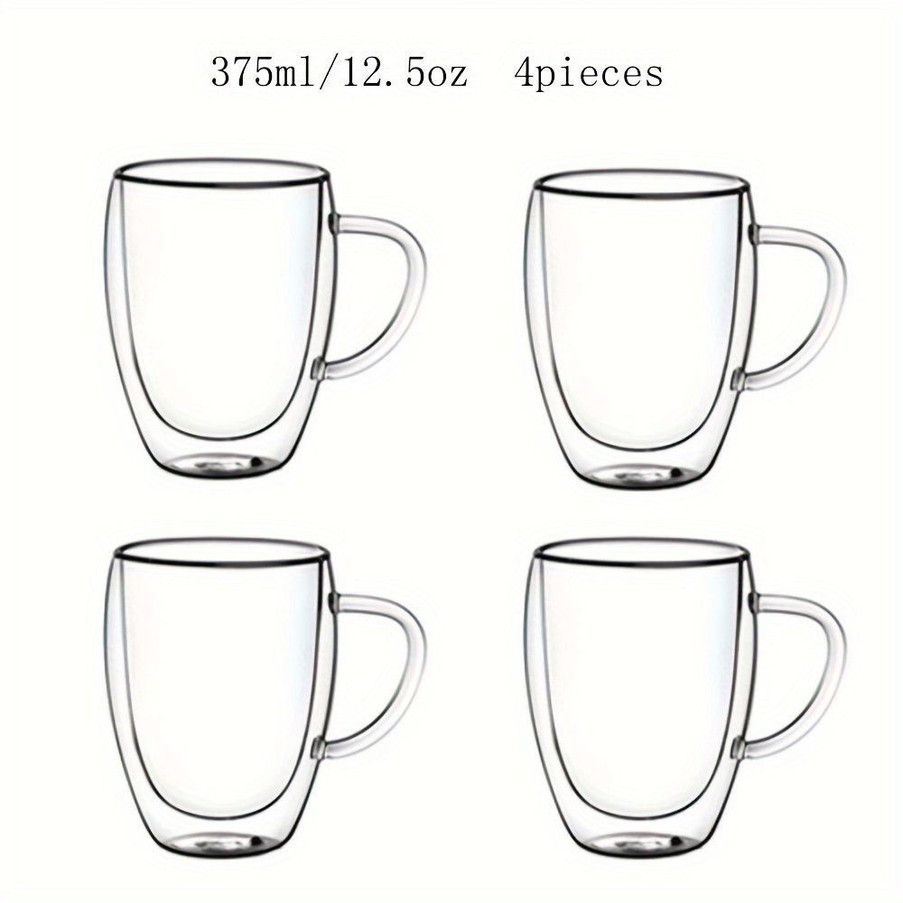 4 Pieces Double Wall Insulated Thermal Cups Drinking Glasses for