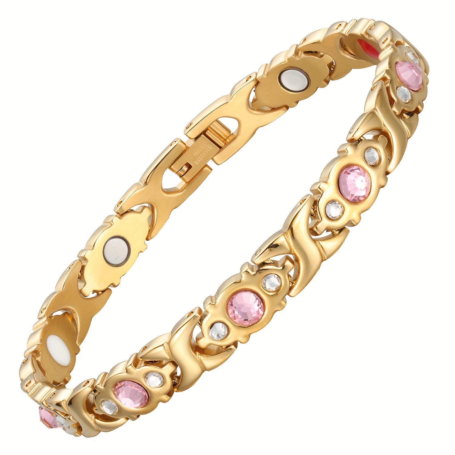 Adjustable Magnetic Bracelet with Crystals