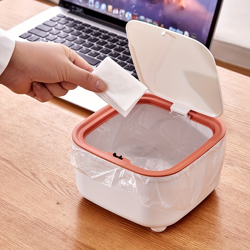 Desktop Small Trash Can Household Mini Storage Bucket With - Temu