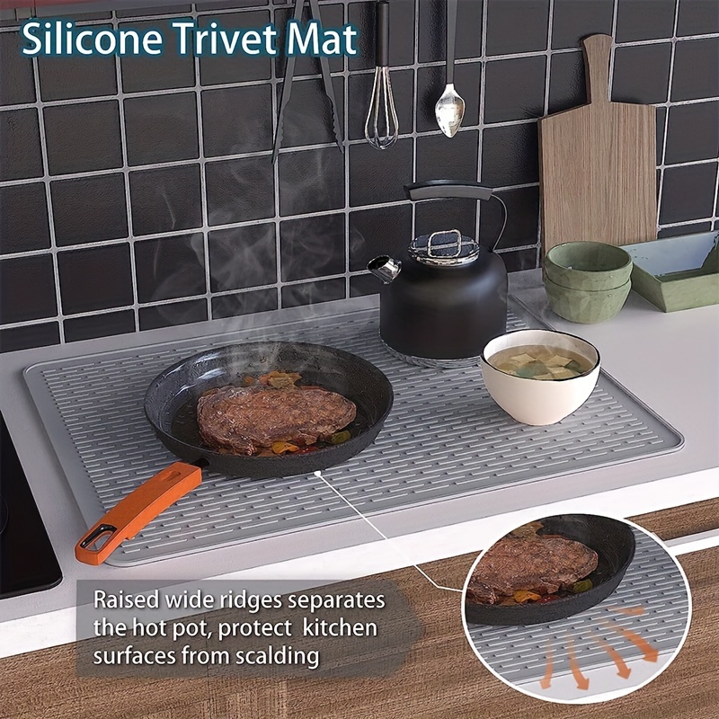 1pc, Cutlery Drain Pad, Silicone Stove Top Covers For Electric Stove,  Stovetop Cover, Stove Mat Protector