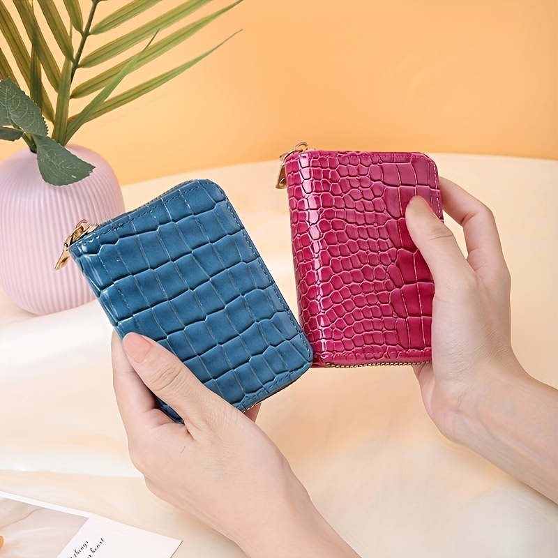 1pc Simple Style Multi-functional Crocodile Patterned Wallet With Multiple  Card Slots, Unisex, Suitable For Daily Use