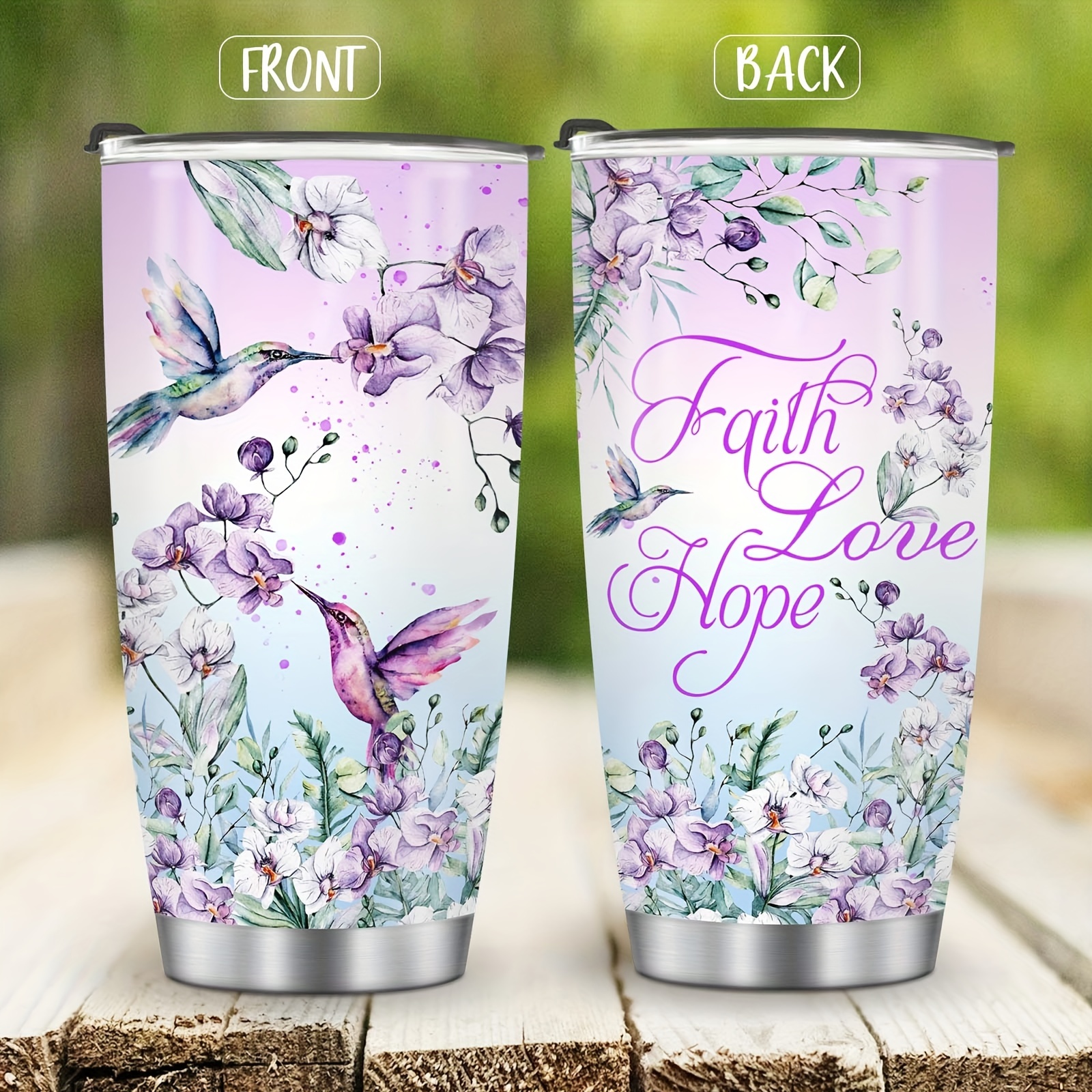 Hummingbird Tumbler - Hummingbird Gifts for Women -Watercolor Tumbler Cup  With Lid 20oz Girls Coffee Travel Mug,Hummingbird Gifts Floral Gift Ideas -  Humming Birds Gift-hummingbird Cup 