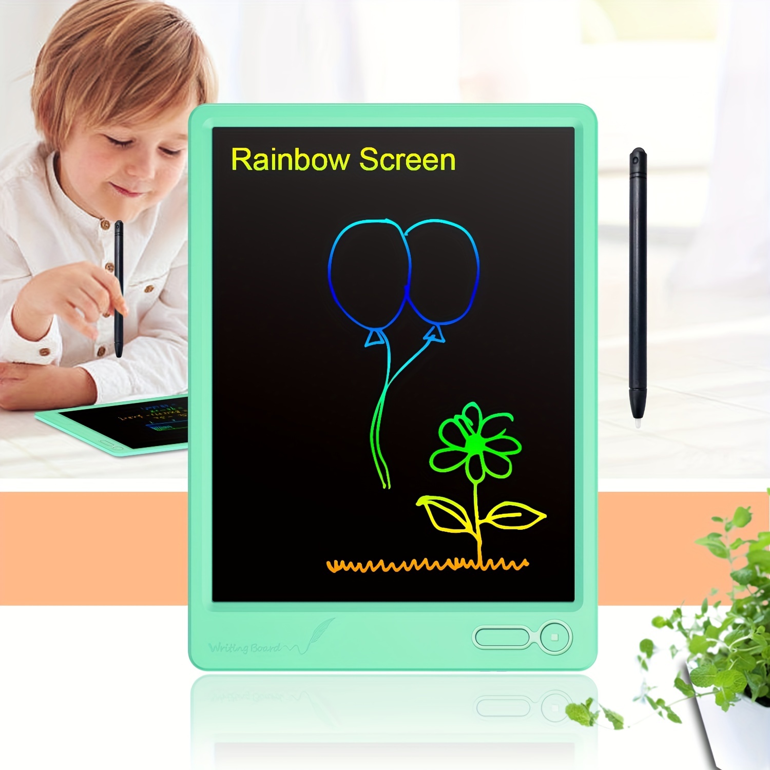 LCD Writing Tablet for Kids 10 Inch, Colorful Doodle Board Drawing Tablet  with Lock Function, Erasable Reusable Writing Pad, Educational for 3-6 Year
