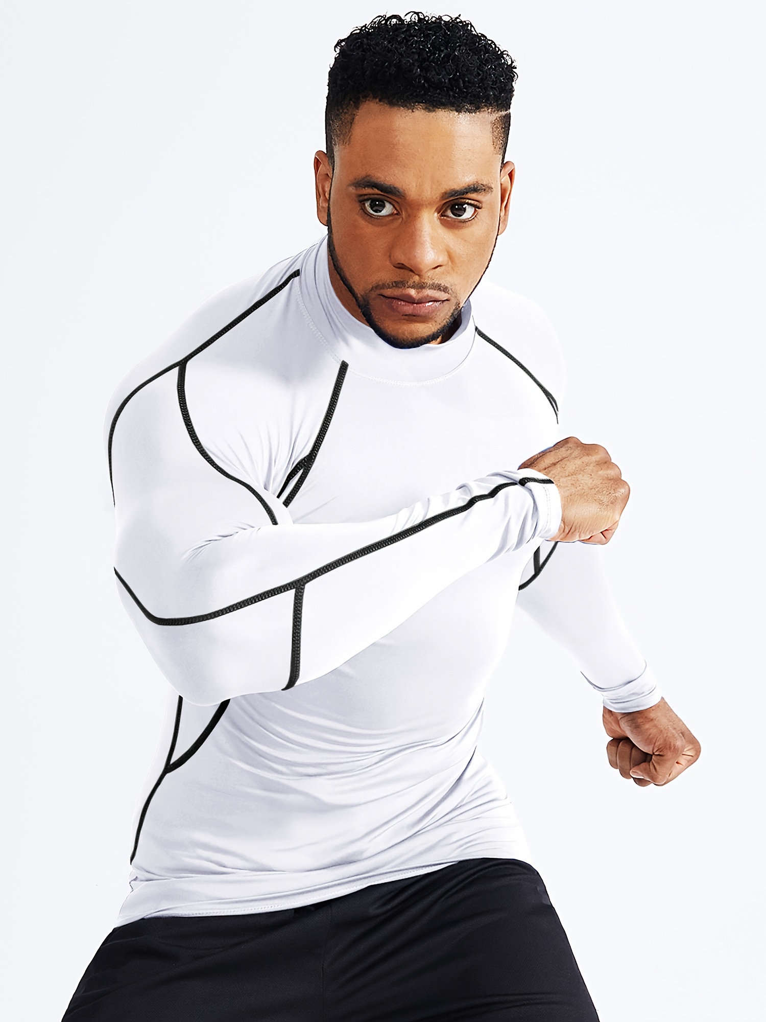 Men's Compression Workout Shirt Active High Stretch - Temu