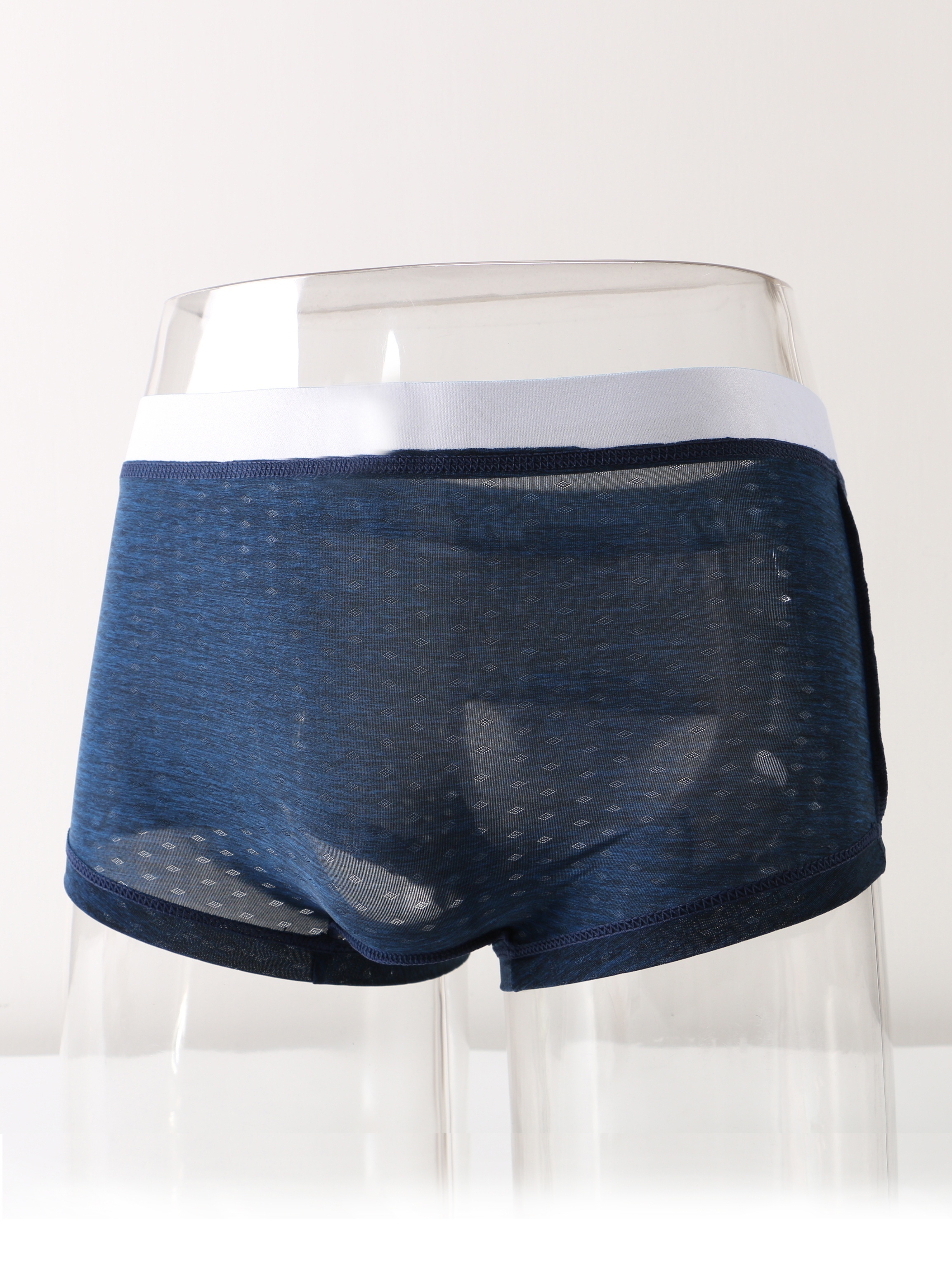 Men's Ice Silk Underwear Thin Long Nose Pouch Boxer Shorts