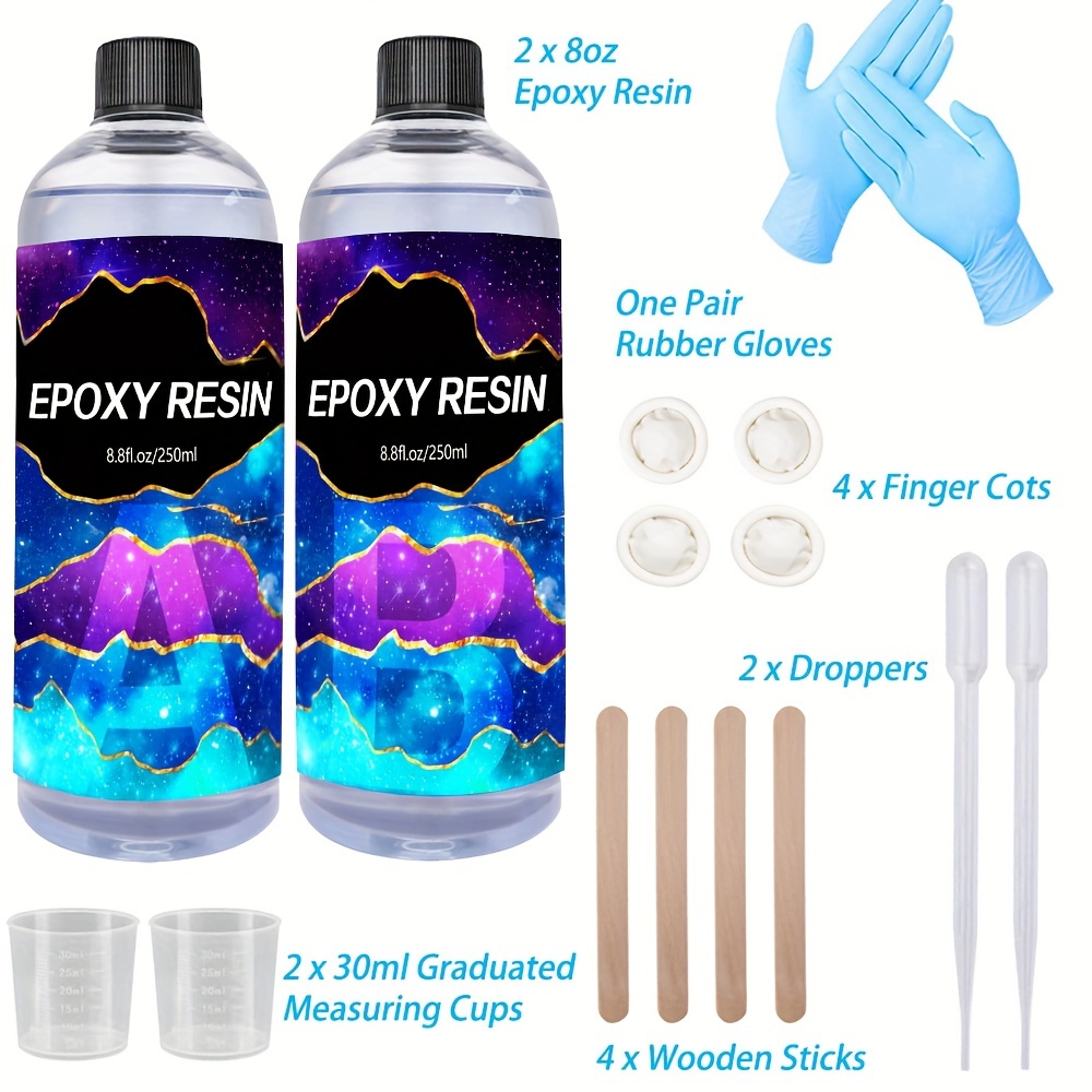  MTBJZJ Resina epoxi transparente, kit de resina epoxi  resistente a los arañazos, resina resistente a los rayos UV y endurecedor