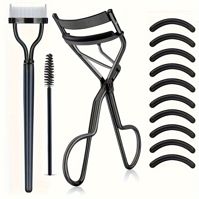 

Eyelash Curlers Eyebrow Brush Kit For Women Lash Curler, Eyelash Comb Seperator, 1 Piece Angled Eyebrow Brushes, 10 Pcs Refills Pads For Lash & Brow