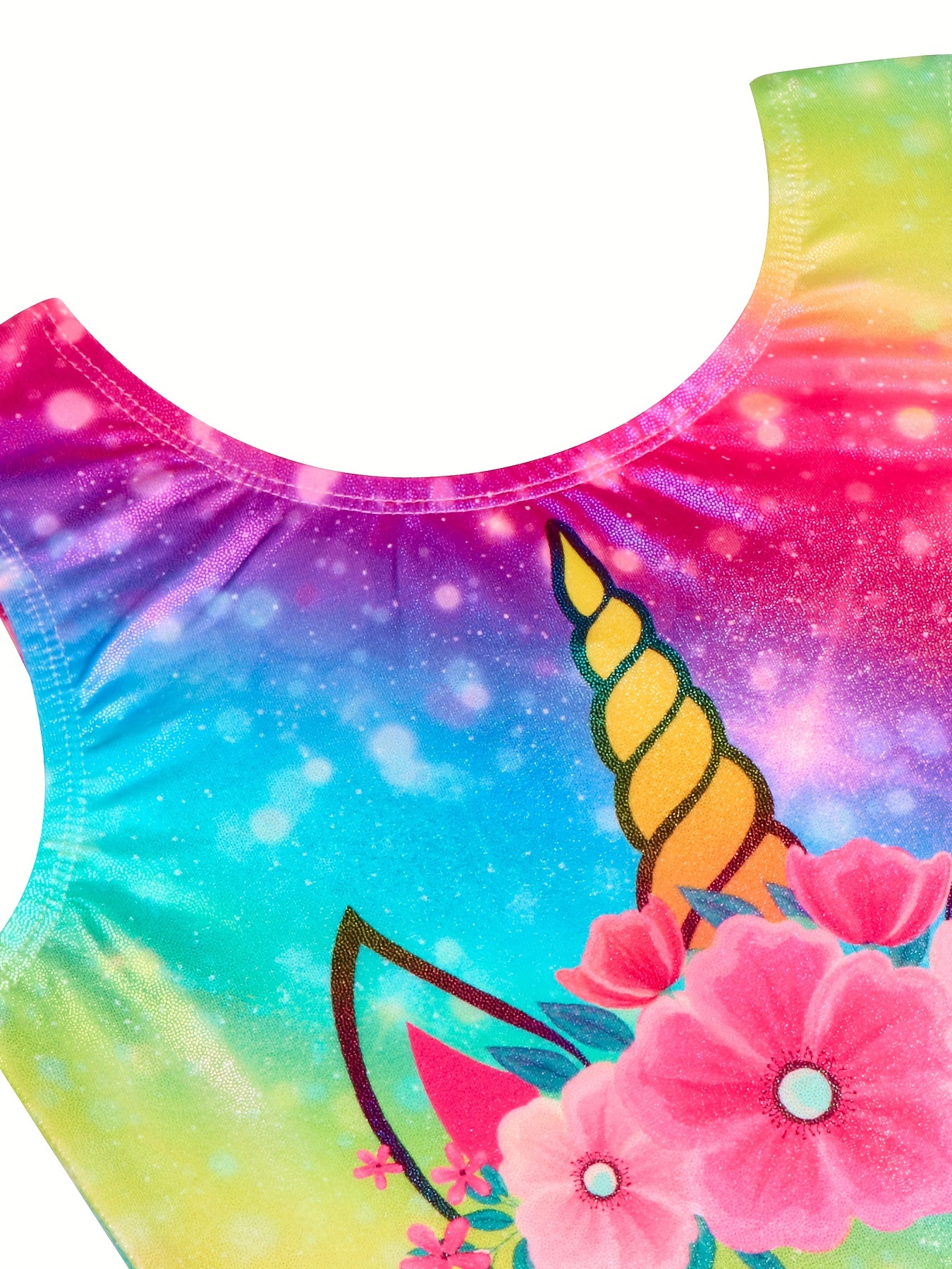 Dreamy Tie Dye Unicorn Print Ballet Leotard for Dance Practice