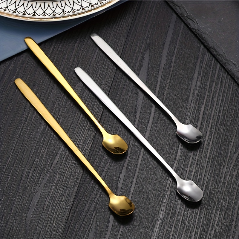 Stainless Steel Square Head Spoon Long Handle Stirring Spoons