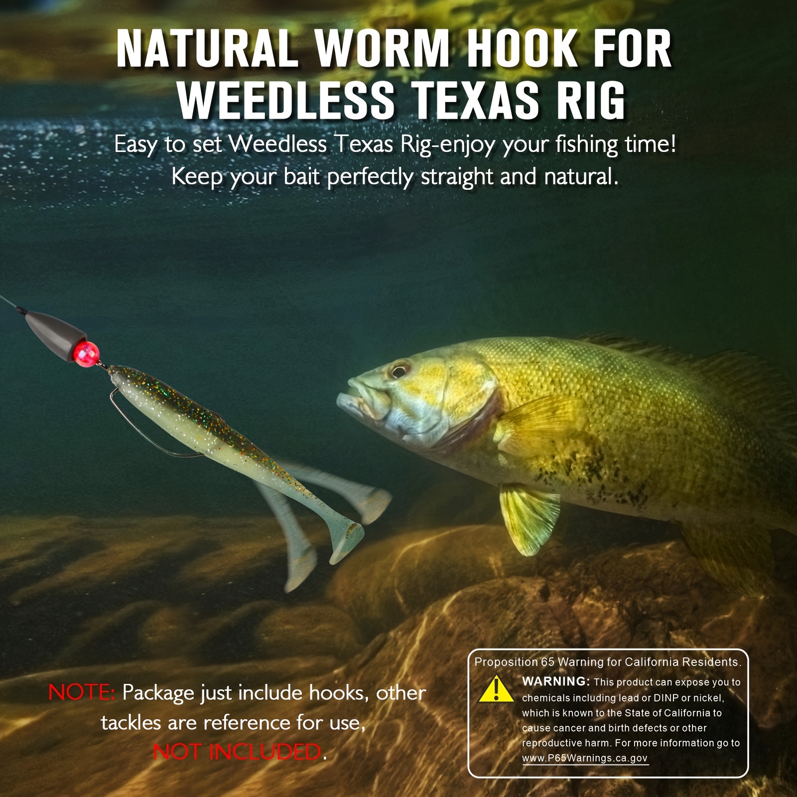 Premium Texas Rig Hooks Bass Fishing Strong Worm Hooks - Temu
