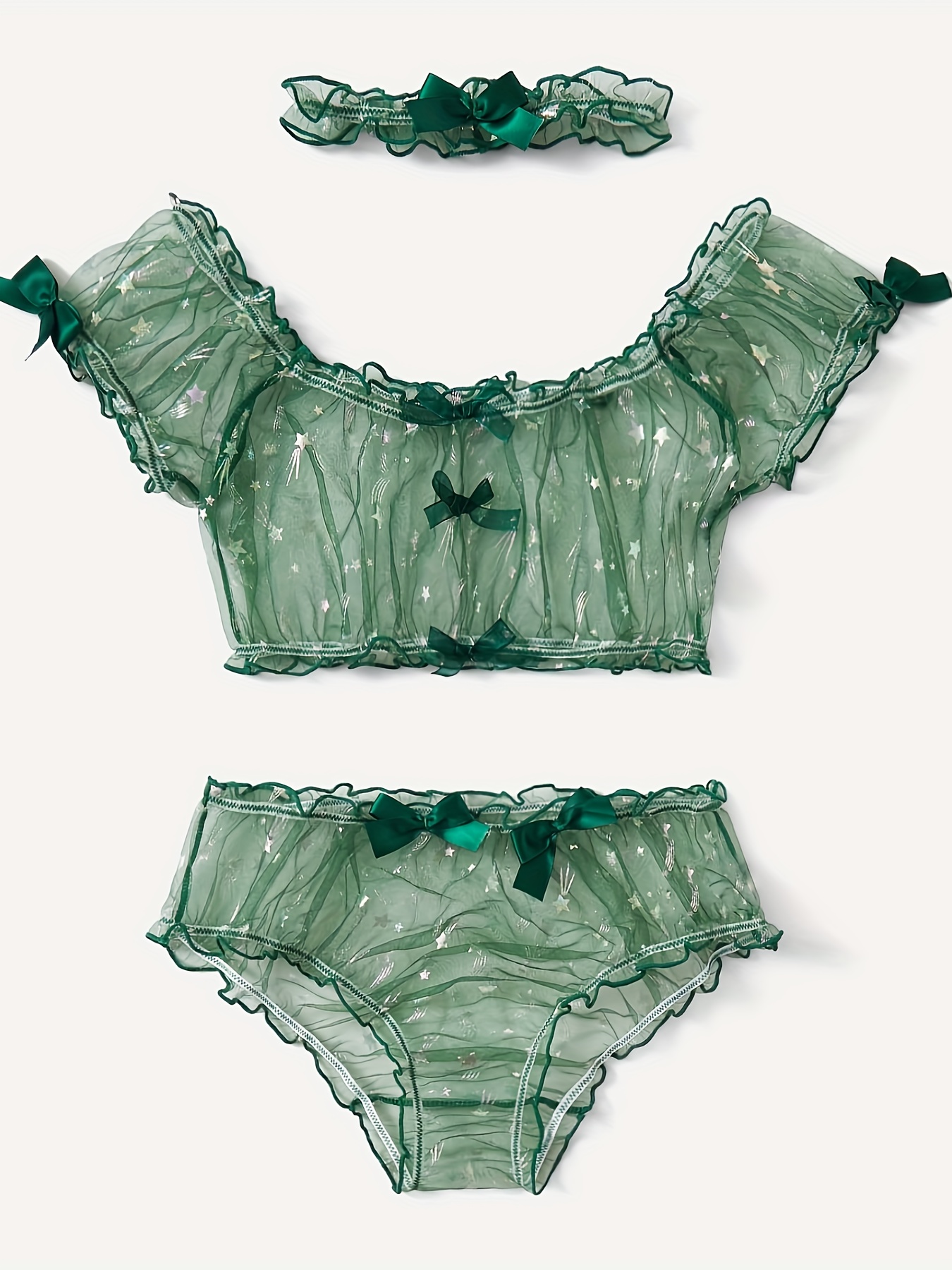 3pcs Lace Trim Panties, Halloween Star & Bat Print Panties, Women's  Lingerie & Underwear