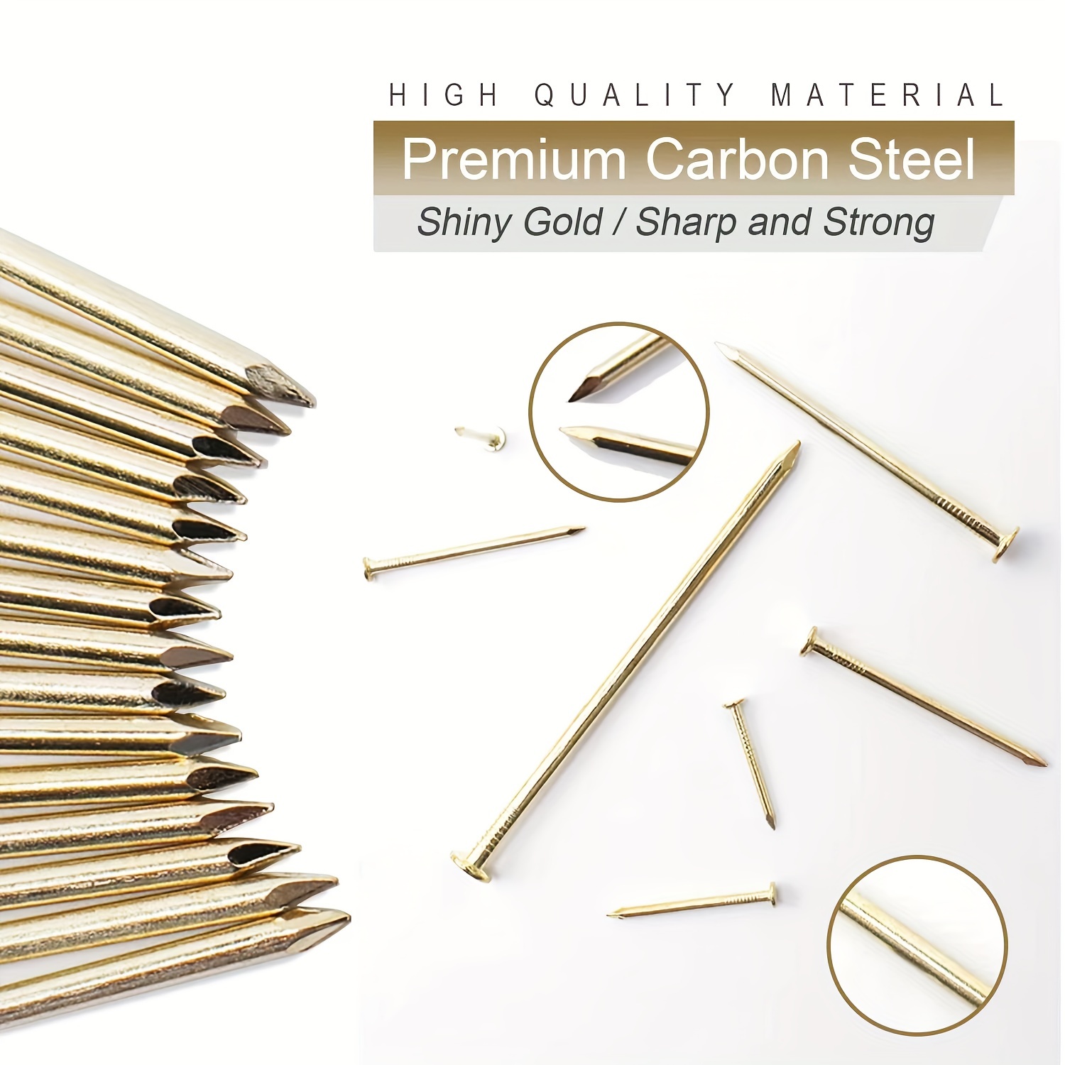 280pcs 6 Sizes Galvanized Nails Assortment Kit with Storage Box