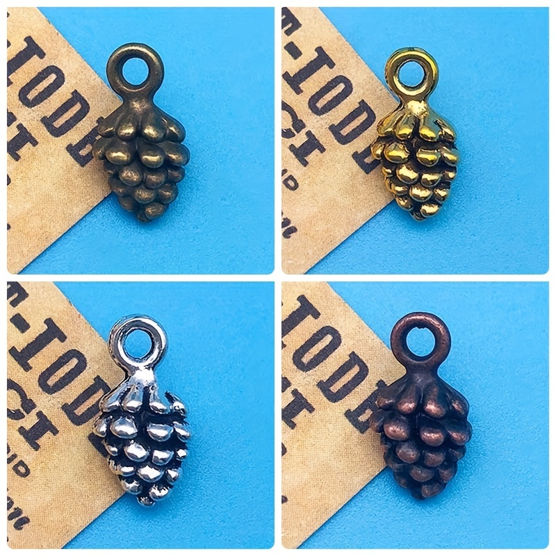 Multi Color 3d Pine Cone Design Alloy Pendant Charms Diy - Temu