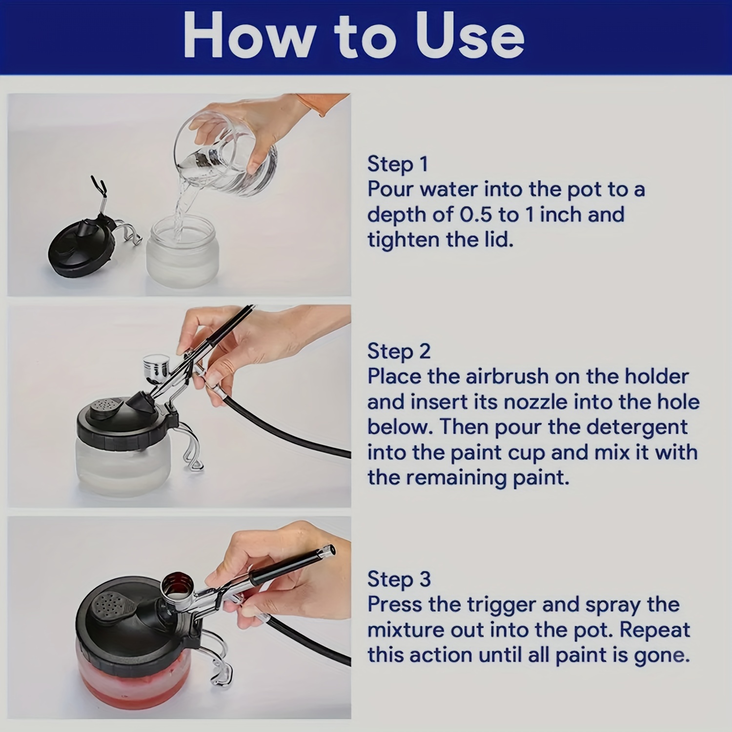 Master Airbrush 3-in-1 Cleaning Pot with Holder; Cleans and Holds Airbrush,  Color Palette Lid 