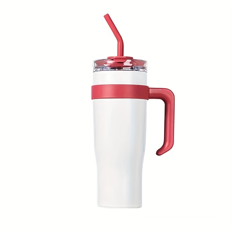 40oz Handle Insulated Tumbler With Straw, 1250ml Large Capacity