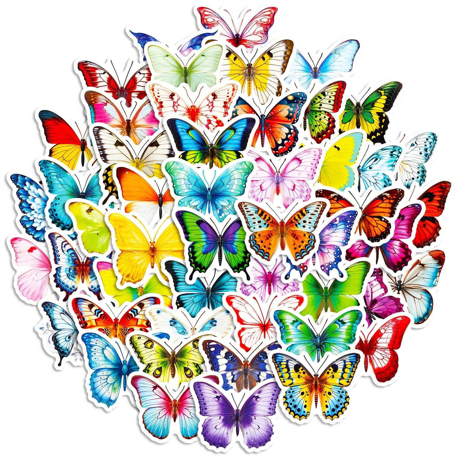 Cute Fairy Stickers, 50pcs, Butterfly Flower Plant, Vinyl Waterproof  Stickers for Kids, Girls, Teens, Adults