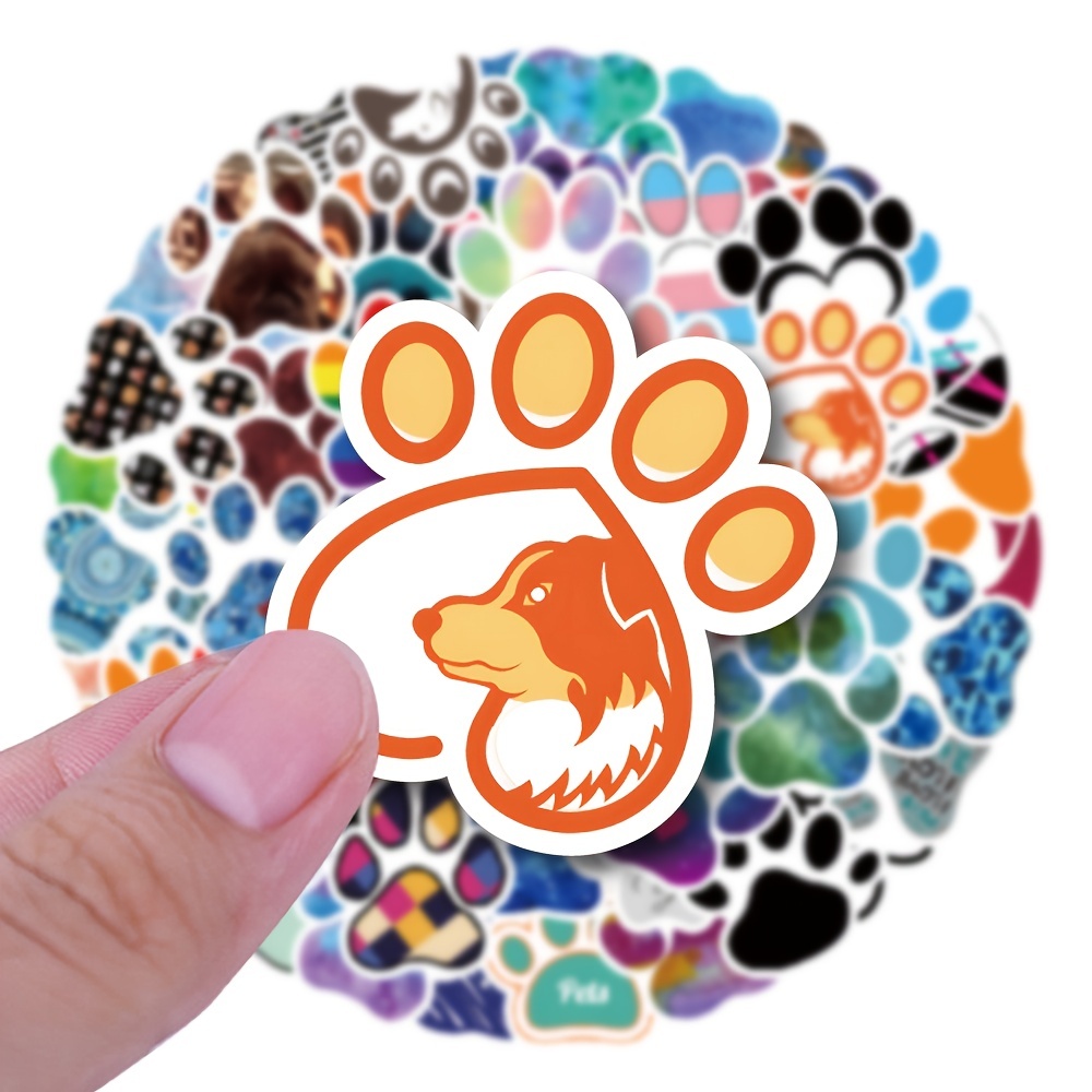 Paw Print Stickers Vinyl Waterproof Cute Cartoon Cat Dog - Temu Canada