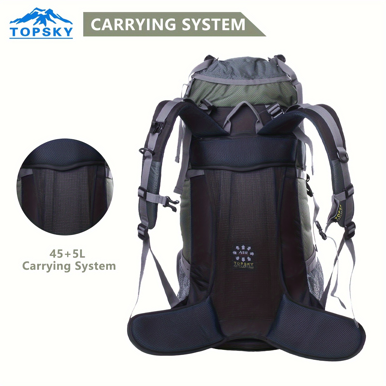 BestCool 50L Mochila de Senderismo Impermeable para hombres y mujeres  mochila ligera y transpirable para acampar resistente con sistema de  suspensión para acampar al aire libre viajes : : Deportes y aire