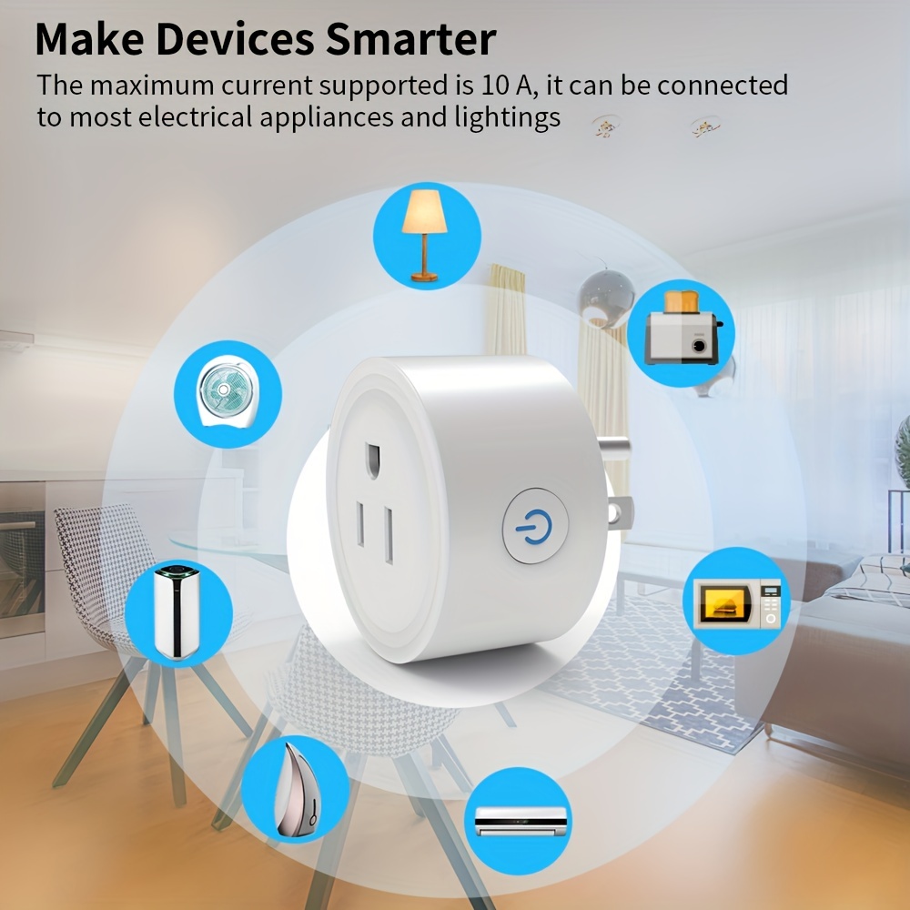 Smart Plug with Energy Monitoring | 15A Max / 10A Continuous | WiFi Smart  Outlet | Mobile App | Alexa | Google | ETL Certified (Package of 1)