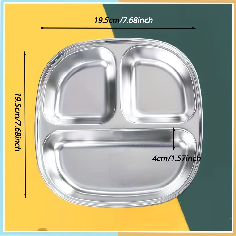 5 Pack Stainless Steel Rectangular Divided Dinner Tray Metal  Dinner Plates Divided Plates for Adults Snack Food Portion Plates with  Compartments Serving Plate Dividers for Food Control (5 Sections): Dinner  Plates