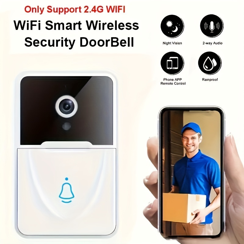 WiFi Wireless Video Doorbell Camera Smart Phone Chime 2 Way Audio Home  Security