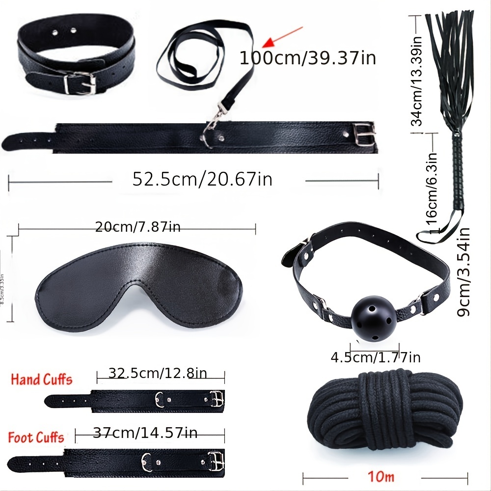 Sex Male Leather Bondage Kit Set Jouets Sexy Jeux Adultes Esclave Jouets  Ensemble Menottes Footcuff Whip Du 16,52 €