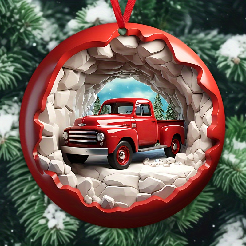 1pc Décoration De Noël Camion Rouge Camion De Noël Vintage - Temu Belgium