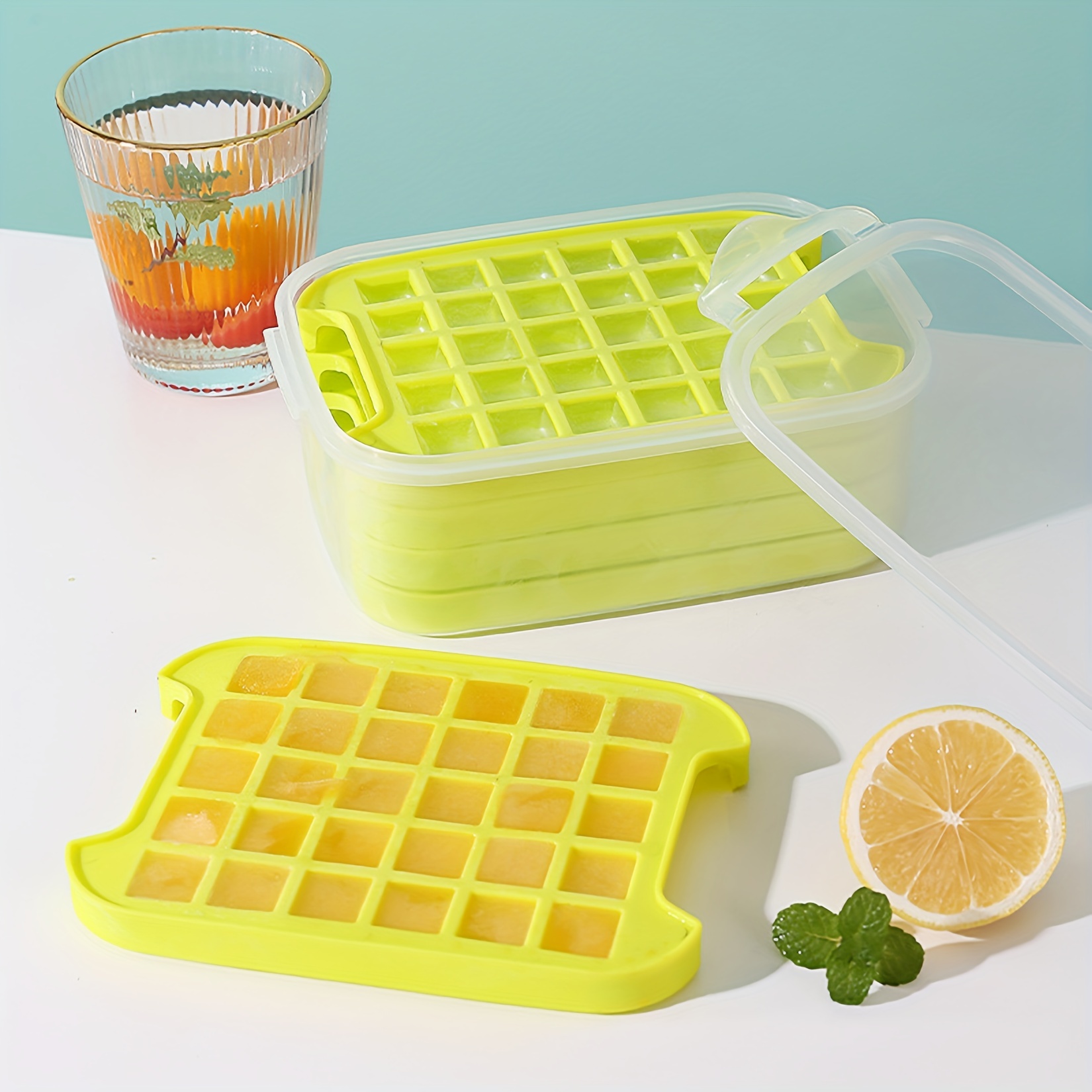 Silicone Ice Cube Mold With Cover Super Large Ice Box - Temu