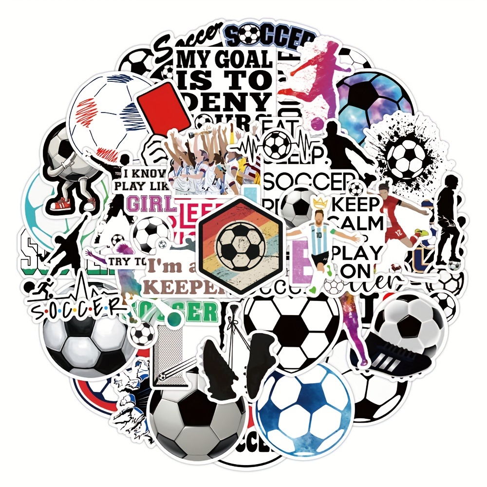 Soccer Stickers For Scrapbook, Motivational Vinyl Waterproof Stickers For Water  Bottles, Luggage, Teaching Incentives, Soccer Team Gifts For Teens And  Adults - Temu