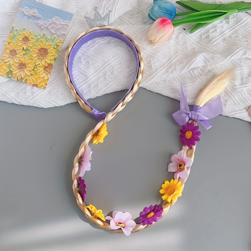 Long Braid Long Hair Hoop Ice And Snow Headdress Flower Fried Dough Twists Braid