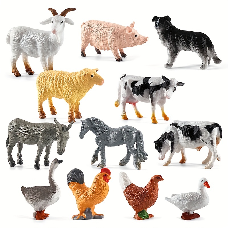 Simulación Mini Juego De Vida De Animales De Granja Gallo Gallina Pato  Cabra Múltiples Modelos De Juguetes