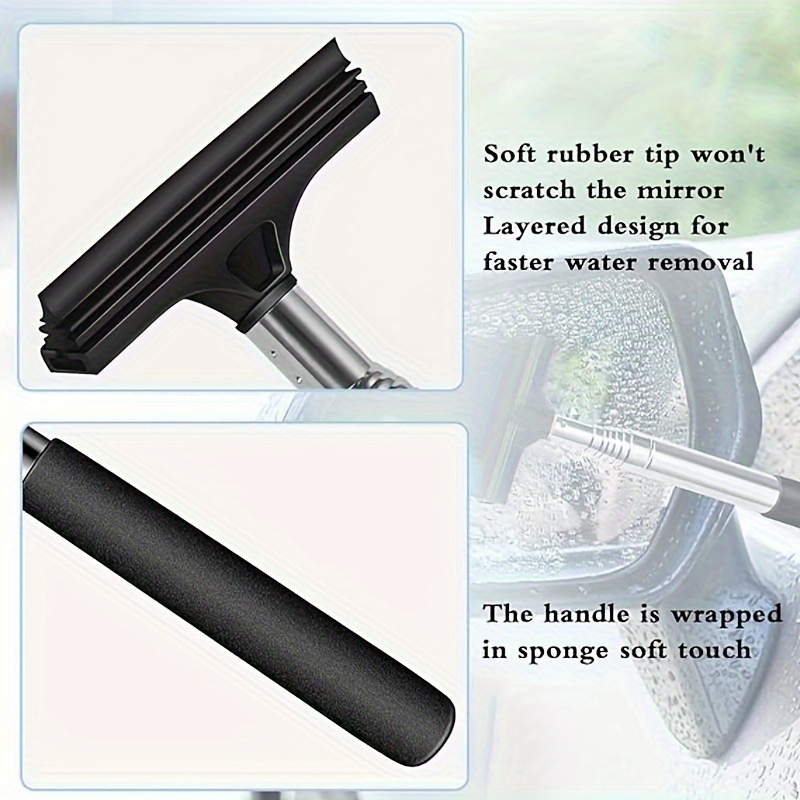 Car Mirror Wiper Soft Brush Head Car Scraper Telescopic Car Mirror